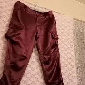 Rampage Purple Satin Pants Women's Size 9